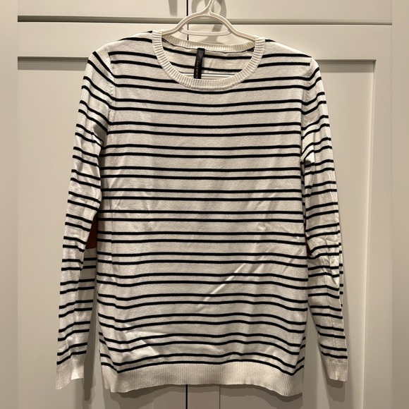 Striped Black and White Women's Sweater - Picture 2 of 6